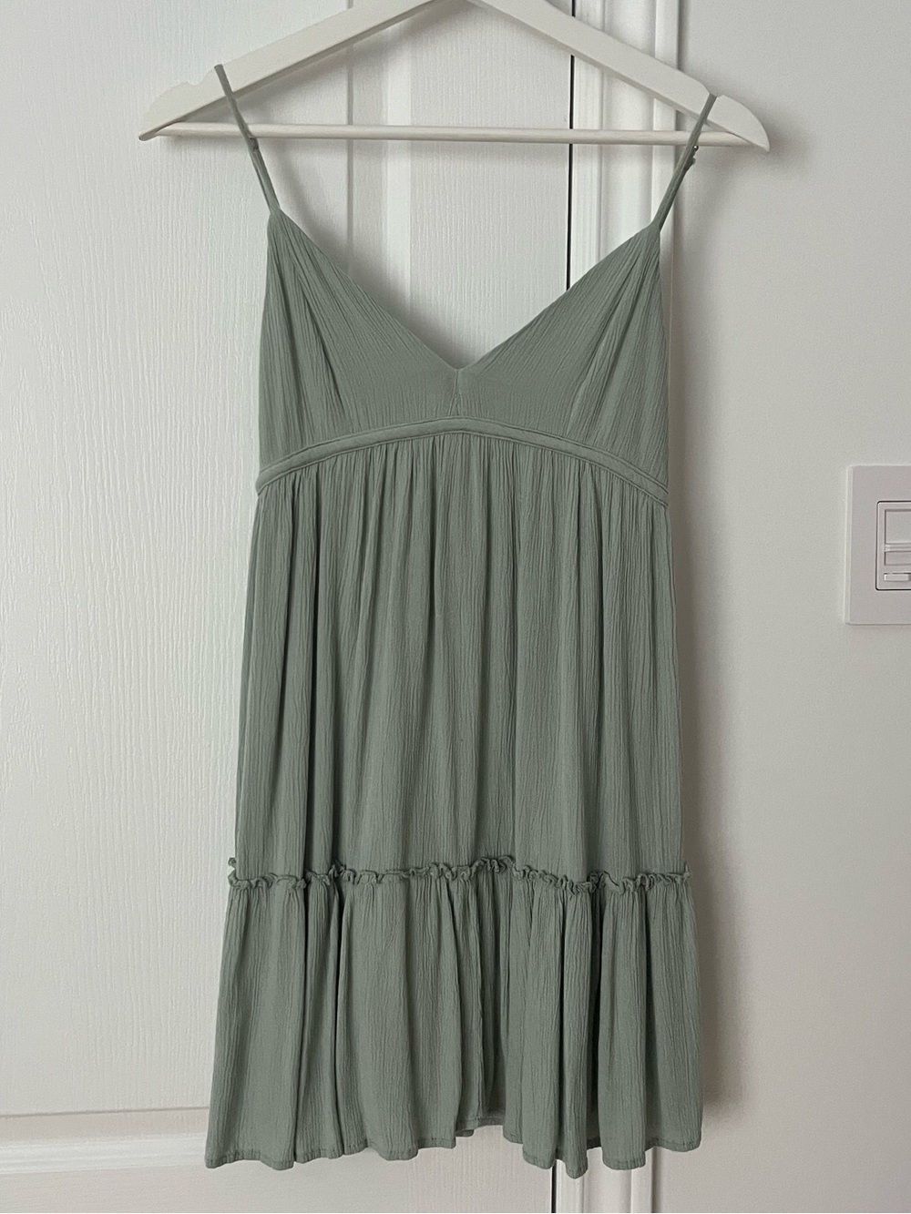 Garage Sage Green Spaghetti Strap Mini Dress